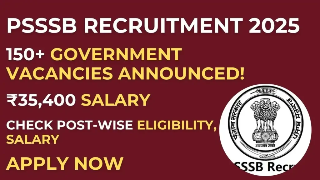 PSSSB Recruitment 2025: 151 Govt Vacancies for Naib Tehsildar, Audit Officer & More – Apply Online Now! 1 PSSSB Recruitment 2025 salary and qualification details for Naib Tehsildar, Audit Officer, and Inspector Audit posts
