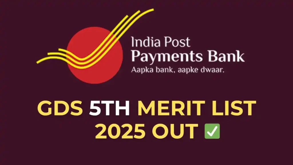 India Post GDS 5th Merit List 2025 Out – State Wise PDF Download Link Here 1 India Post GDS 5th Merit List 2025 PDF Download – State Wise Result Link & DV Details