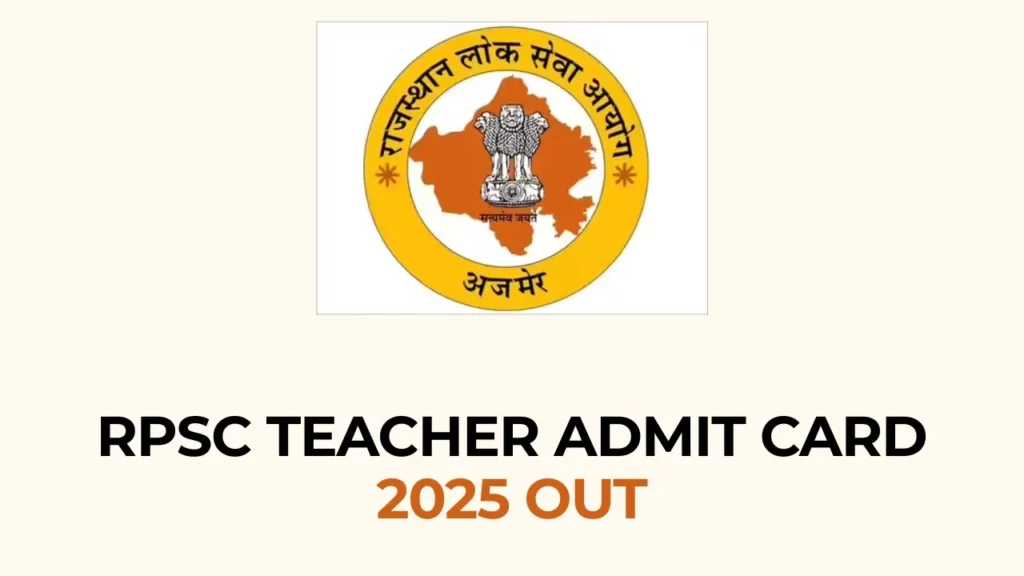RPSC Senior Teacher Admit Card 2025 Download Link