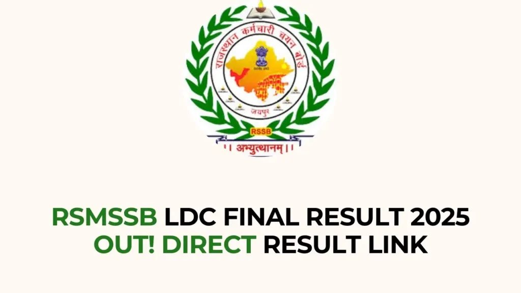 RSMSSB LDC Final Result 2025 PDF Download