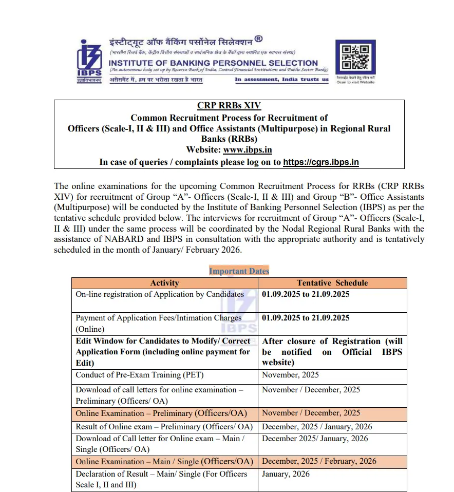 IBPS RRB Vacancy 2025 OUT: 13217 पदों पर भर्ती, जानें आवेदन प्रक्रिया, सिलेबस और सैलरी 3 Screenshot 45