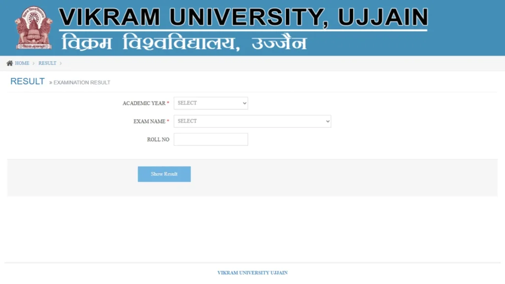 Vikram University Result 2025 – Check BA, BSc, MA, B.Ed Even Semester Results Online