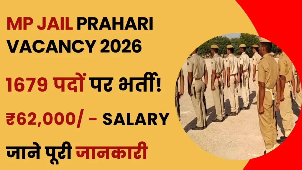 MP Jail Prahari Recruitment 2026 notification, application date, eligibility, vacancy details
