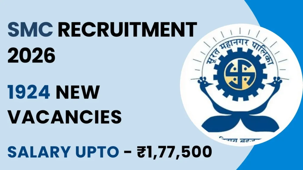 SMC Recruitment 2026: Apply Online for 1924 Surat Municipal Corporation Vacancies 1 SMC Recruitment 2026 notification for 1924 vacancies in Surat Municipal Corporation