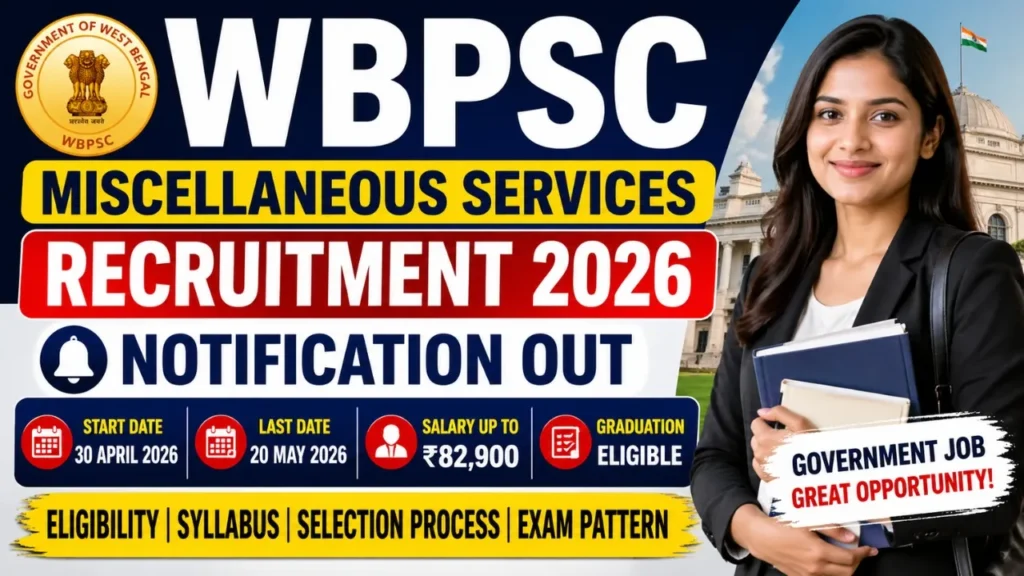 WBPSC Miscellaneous Services Recruitment 2026 notification out apply online salary eligibility details